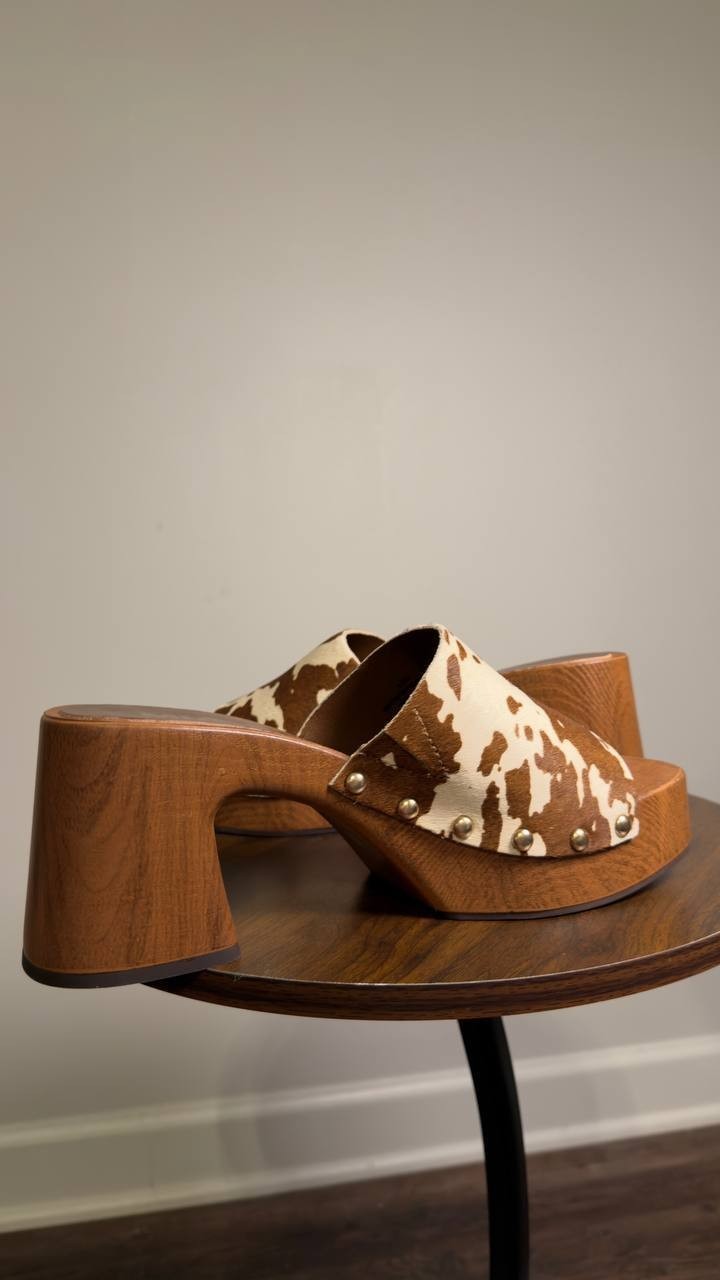 MIA  Platform  Block  Heel  Sandals  Brown Cow  9.5M  New  $80