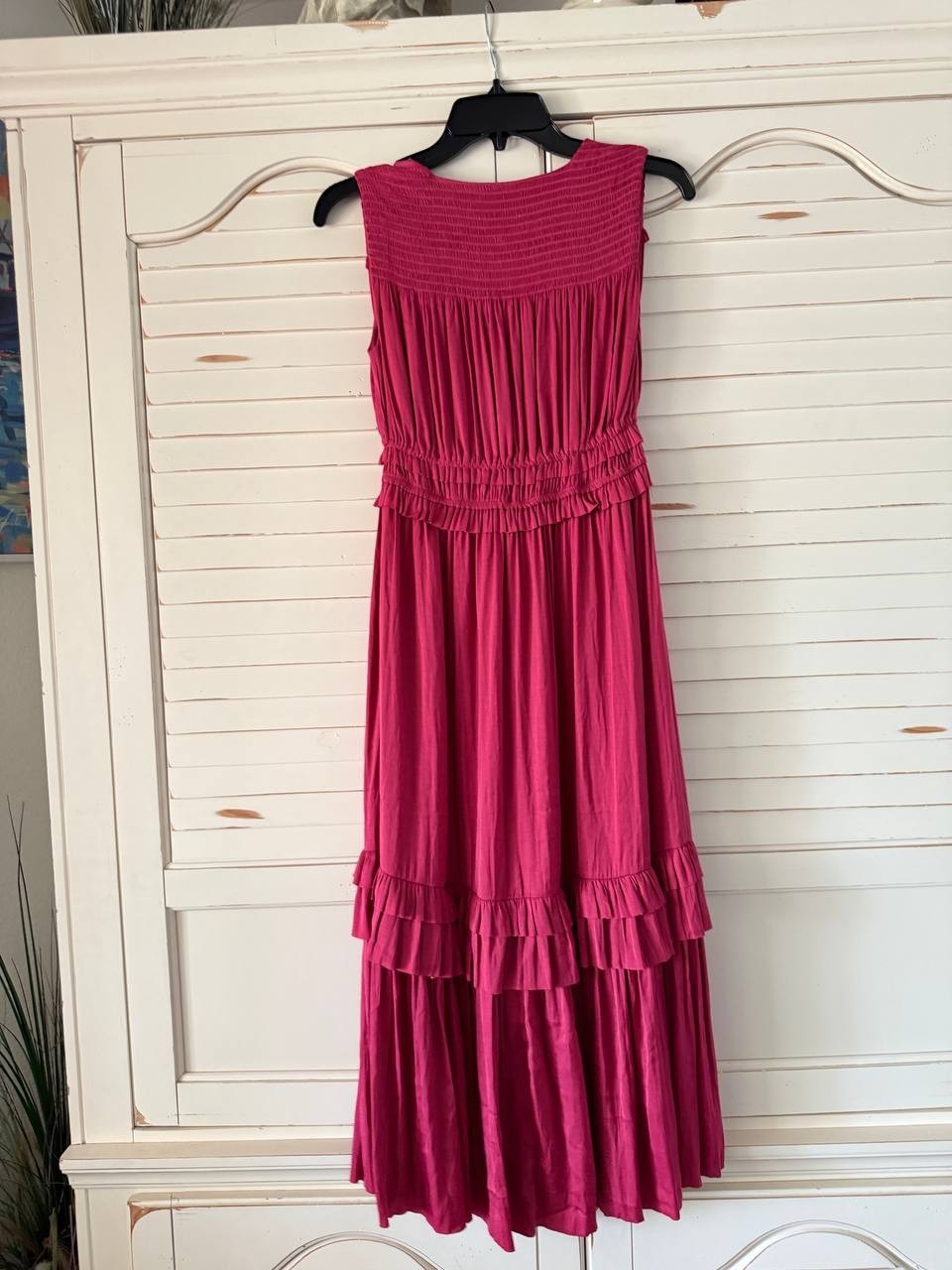 T-Tahari Smocked Sleeveless Midi Dress Red Size XS NWT $148 – Romantic Feminine