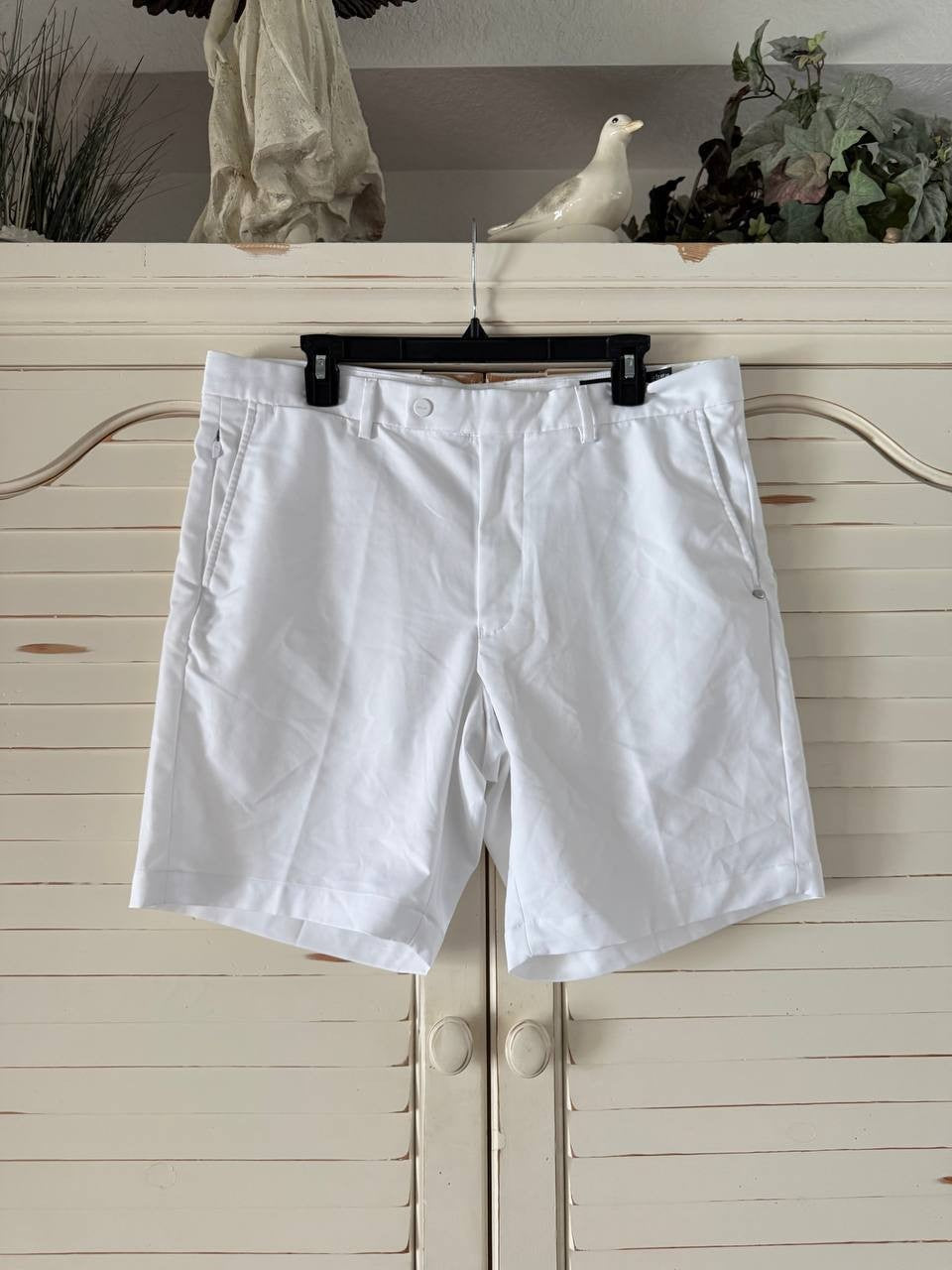 RLX Ralph Lauren Tailored Fit Shorts White 35 Moisture-Wicking Twill Golf