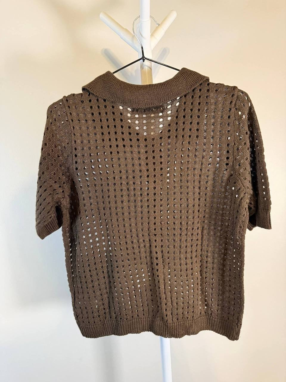 Fever Brown Collared Button Blouse – Size S – NWT – $68