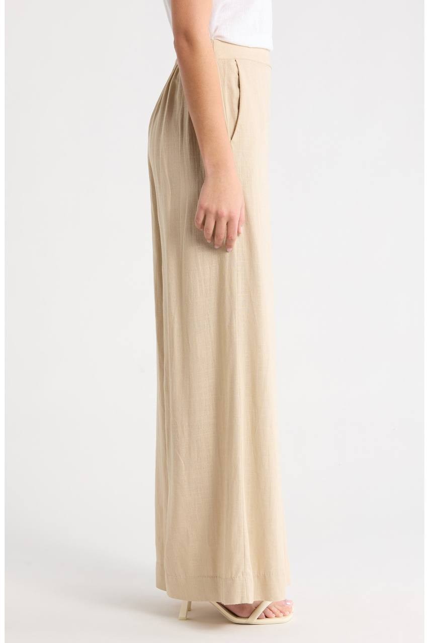 Vince Camuto Wide-Leg High-Rise Pull-On Pants Camel S NWT $109