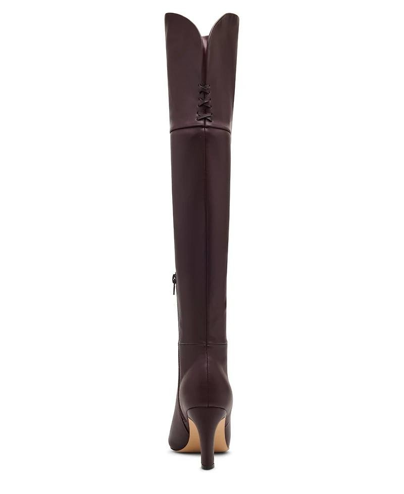 Madden Girl Decode Over‑The‑Knee Dress Boots Burgundy 9 Man‑Made $110 NWB