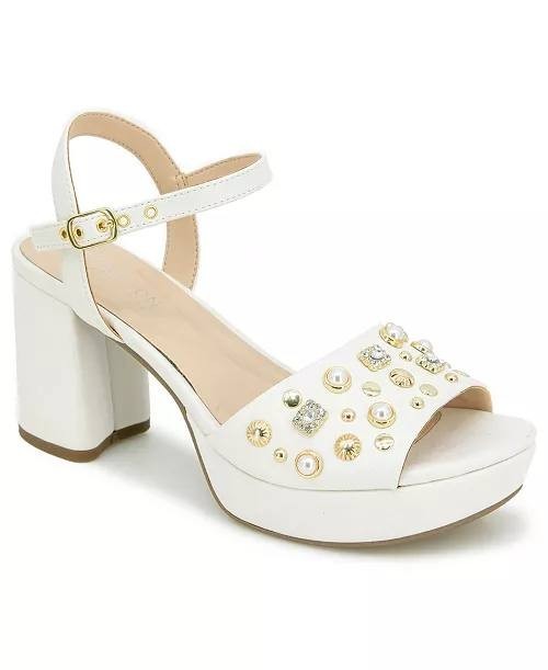 Reaction  by  Kenneth  Cole  Platform  Sandals  Ivory  8.5M  New  $99