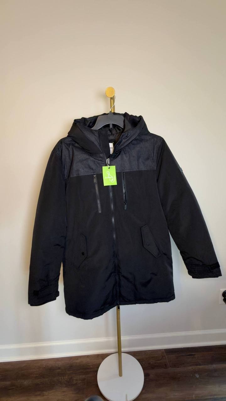 Sam Edelman Expedition Full‑Zip Hooded Parka Black M NWT $260