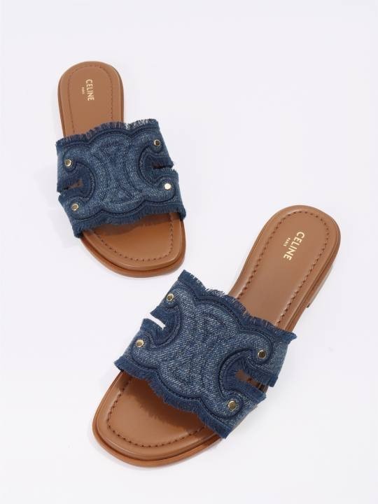 Celine Marina Mule Denim  Cotton 39 Pre‑owned Excellent