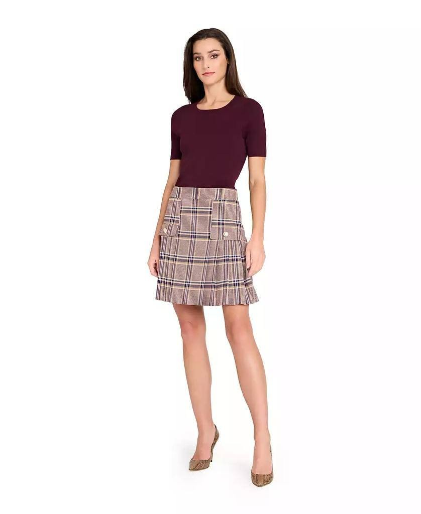 Tahari Petite Plaid Pleated Skirt – Size 8P – NWT – $99