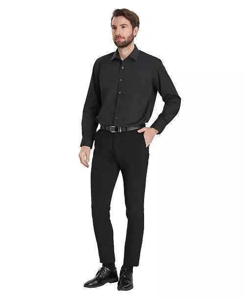 Alfani Men’s Regular‑Fit Solid Dress Shirt Black L NWT $65