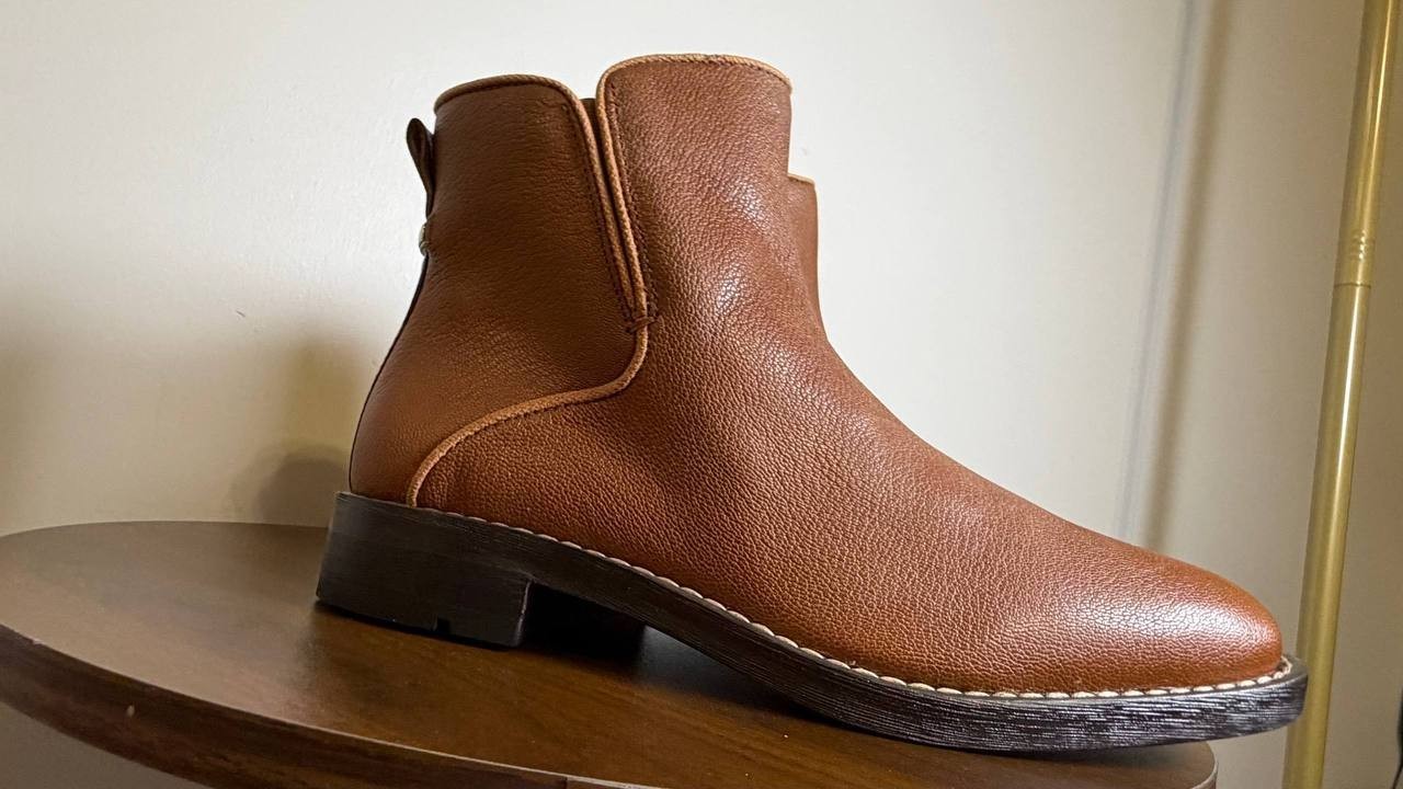 Franco Sarto Leather Booties 5M Cognac New in Box MSRP $190