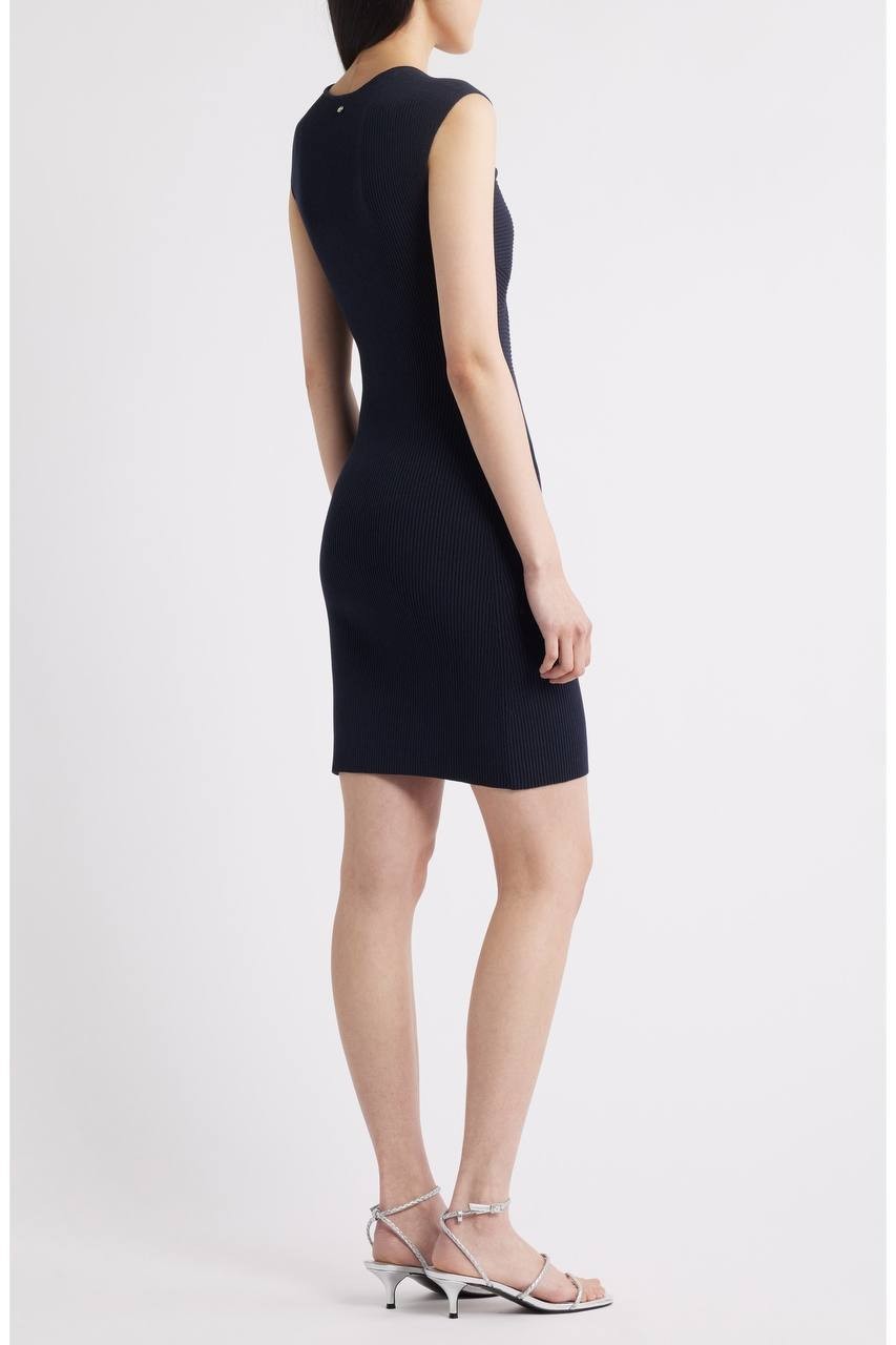 BOSS Forberts Rib Body‑Con Dress Navy M NWT $198