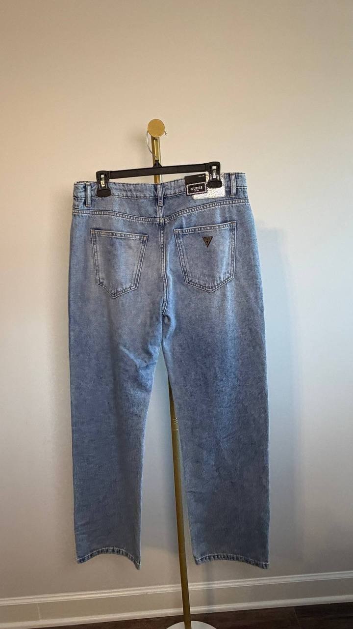 Guess Jill Sequin-Front Boyfriend Jeans Blue Glam 30x30 NWT $248