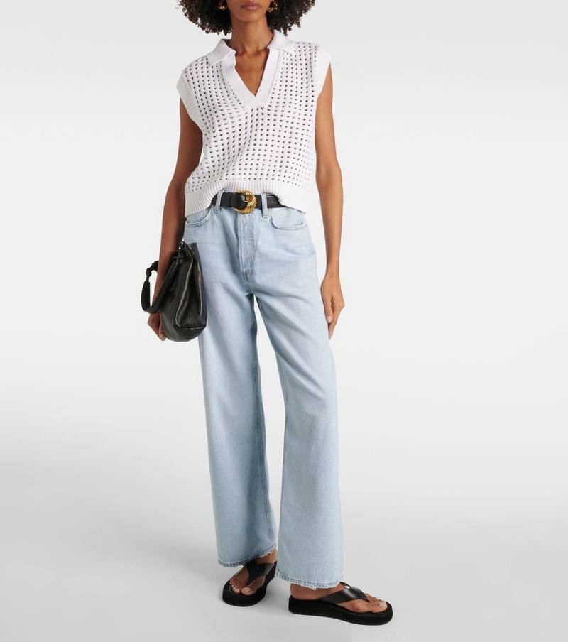 Velvet by Graham &amp; Spencer Taye Sweater White M NWT Cotton-Blend, Crew Neck