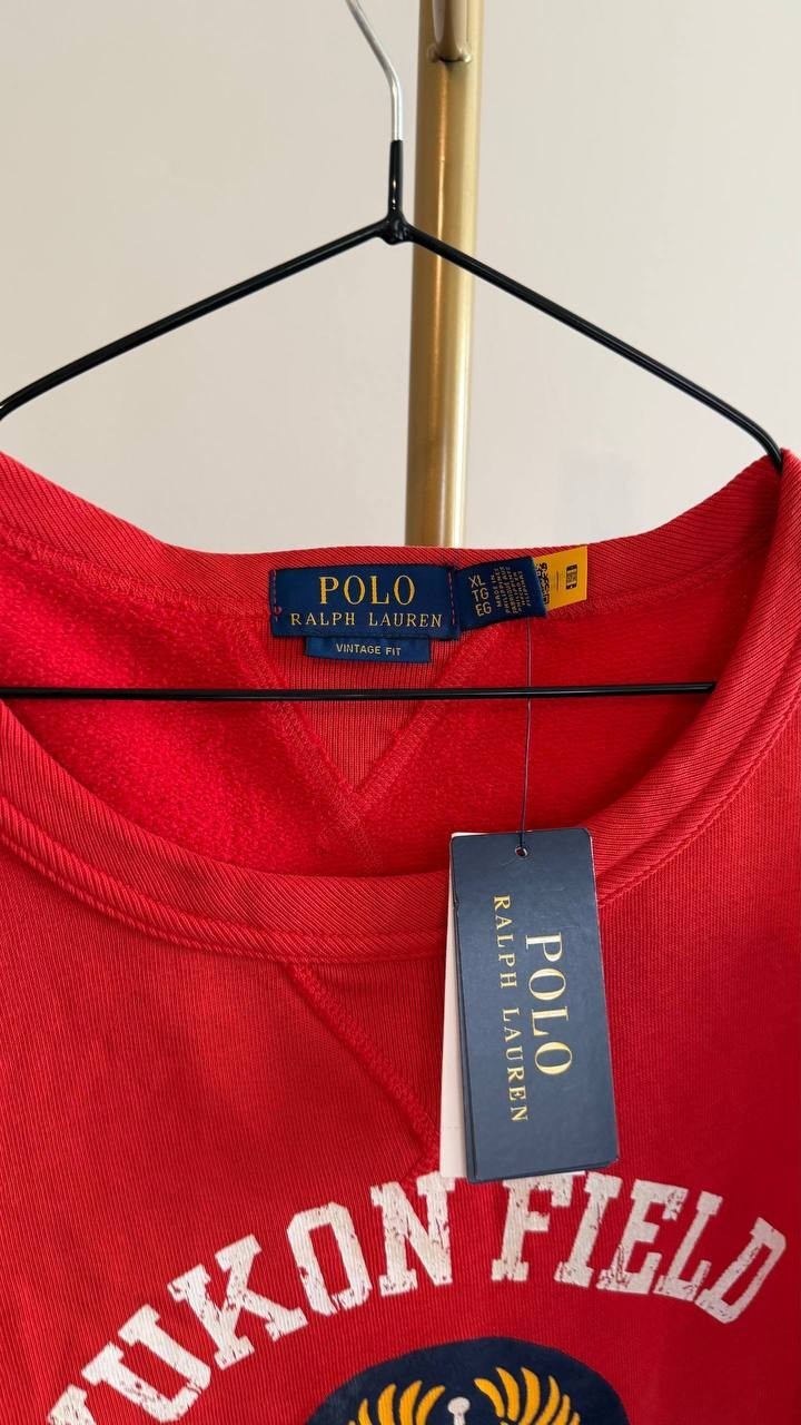 Polo Ralph Lauren Vintage Fit Fleece Graphic Sweatshirt Red XL NWT MSRP $228