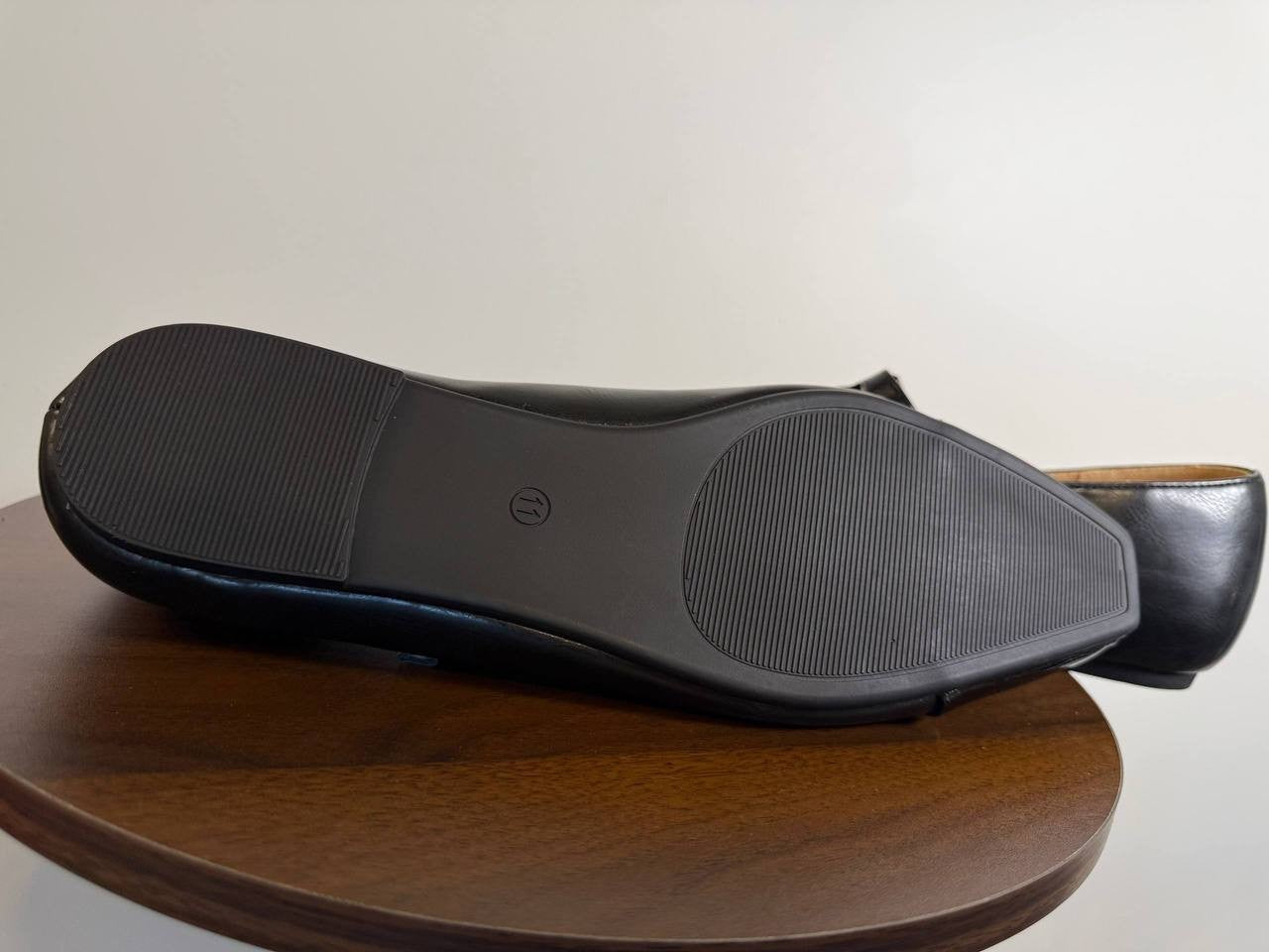 Journee Collection Thea T‑Strap Flats–Black–Size 11W–Faux Leather–New in Box