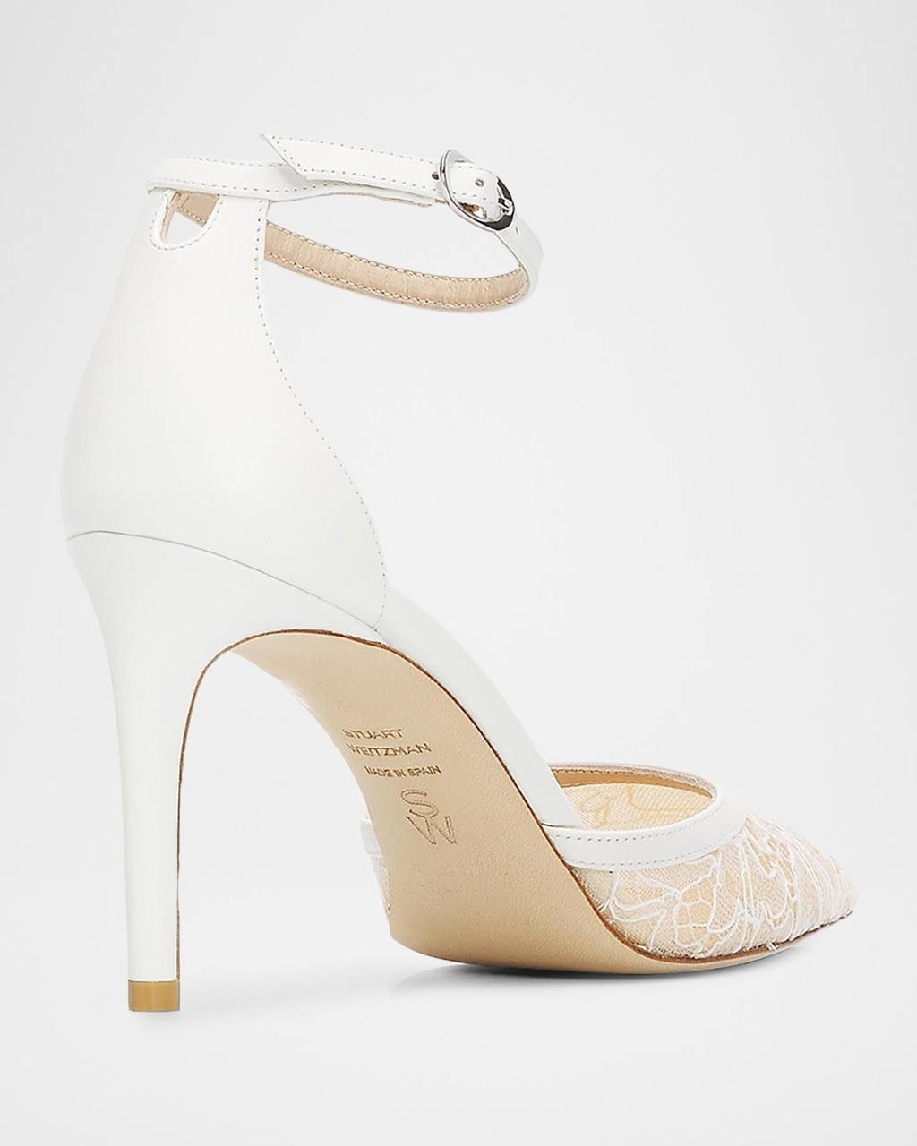 Stuart  Weitzman  Lace  Pumps  Blanco Beige  7.5B  Pre‑owned
