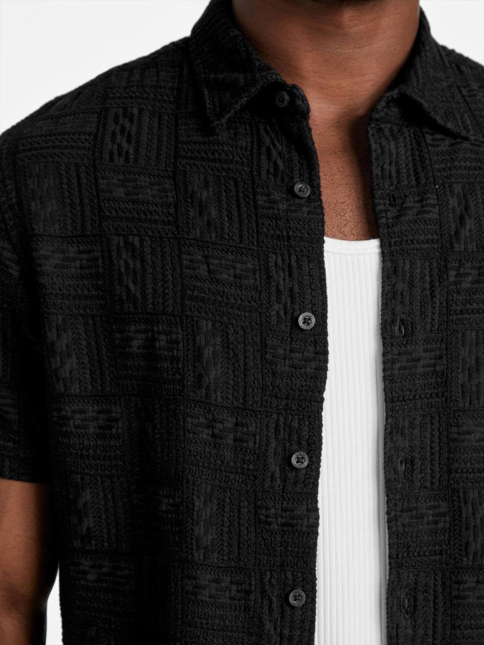 Guess Men’s Idris Embroidered Shirt Black S $79 NWT