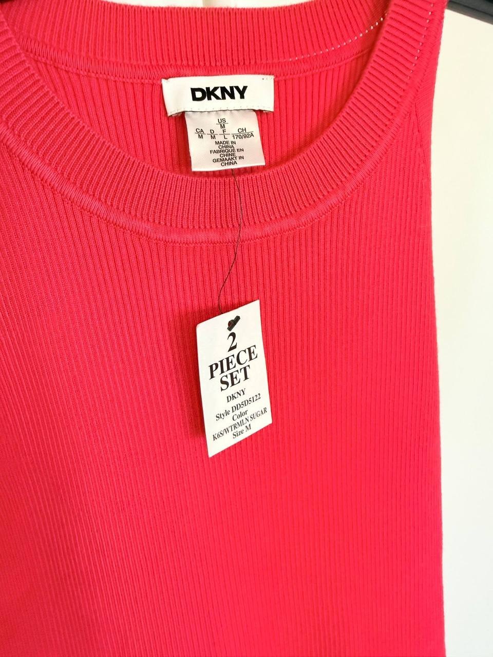 DKNY Sleeveless Fit Flare Dress Red Size M NWT Ribbed Bodice Textured Skirt