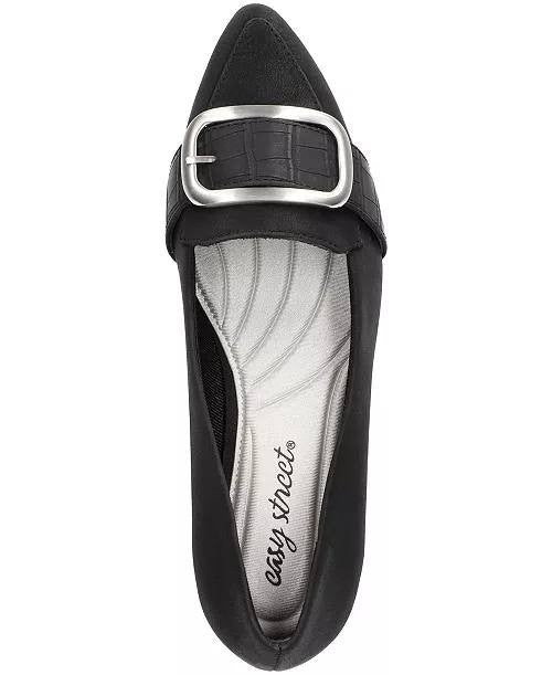Easy Street Aster Slip‑On Pumps Black 11M Man‑Made Block Heel $75 NWB