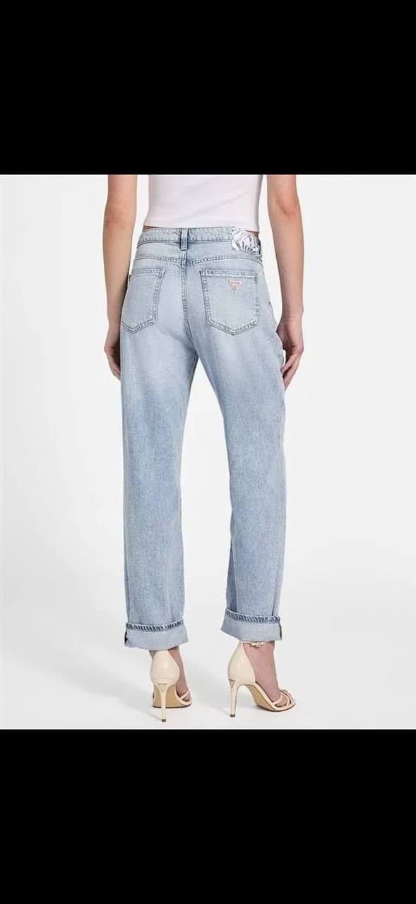 Guess Eco High‑Rise Celia Boyfriend Jeans Blue T30xL30 NWT $118