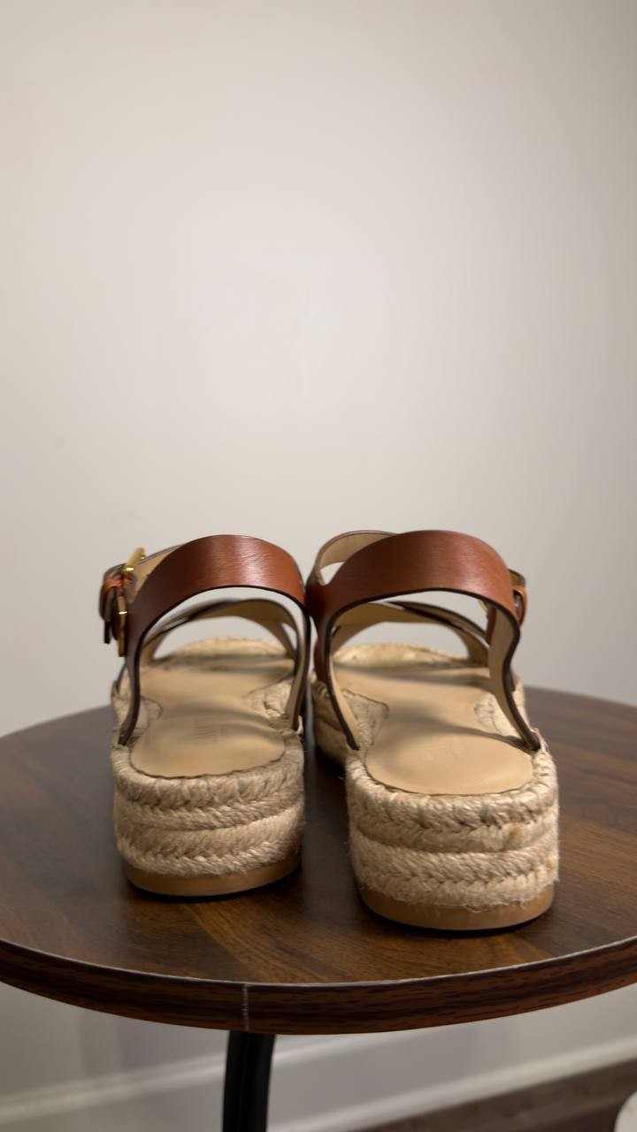 Lauren  Ralph  Lauren   Espadrilles  Sandals  Lauren  Tan  7.5  B  Pre‑owned 