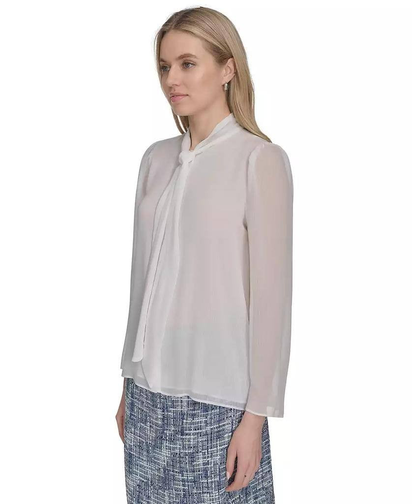 Calvin Klein Long‑Sleeve Tie‑Neck Chiffon Blouse – Size L– NWOT – $89