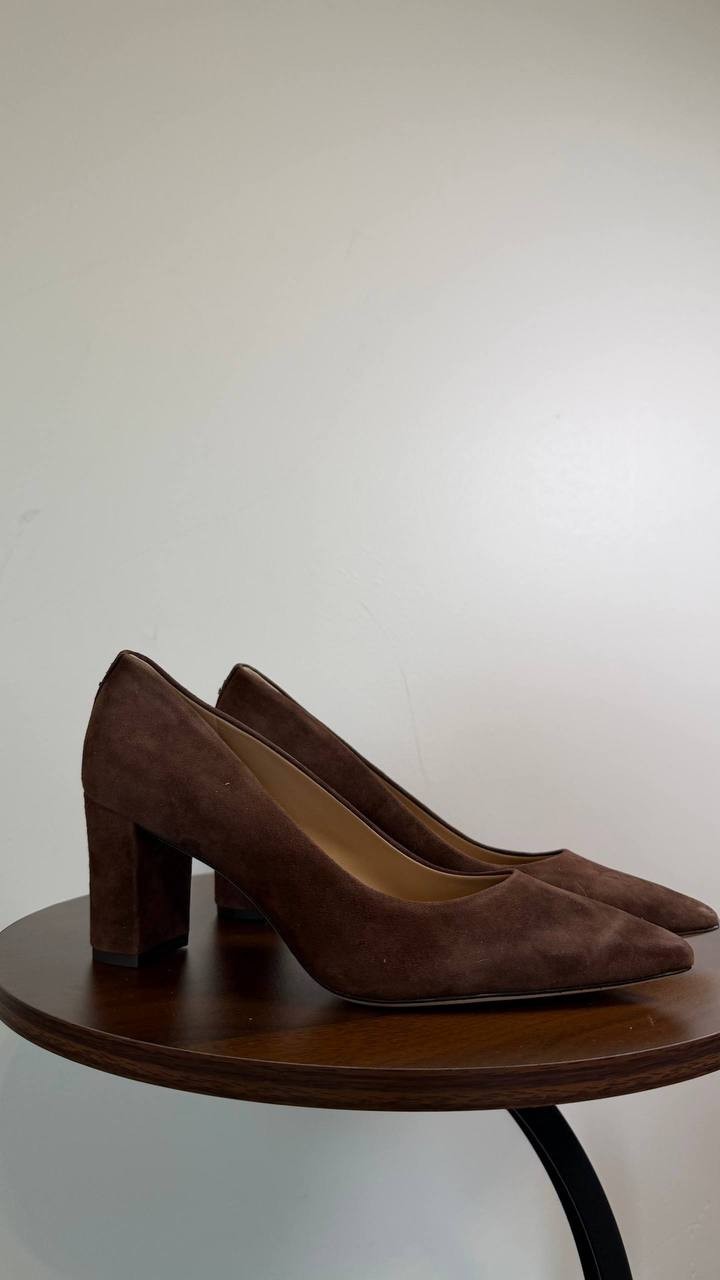 Lauren Ralph Lauren “Lanette”Brown Block Heel Suede Size 6B NIB msrp$155