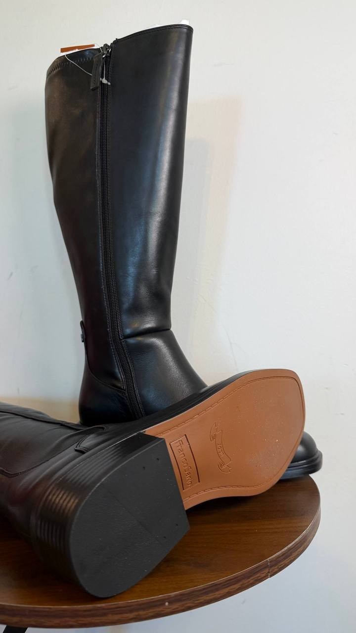Franco Sarto Gisella Knee High Boots Black 7.5M Leather $225 NWB