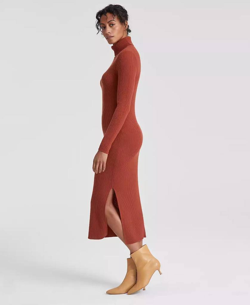 Charter Club Luxury Petite Cashmere Turtleneck Midi Dress Brown PXL NWT $229