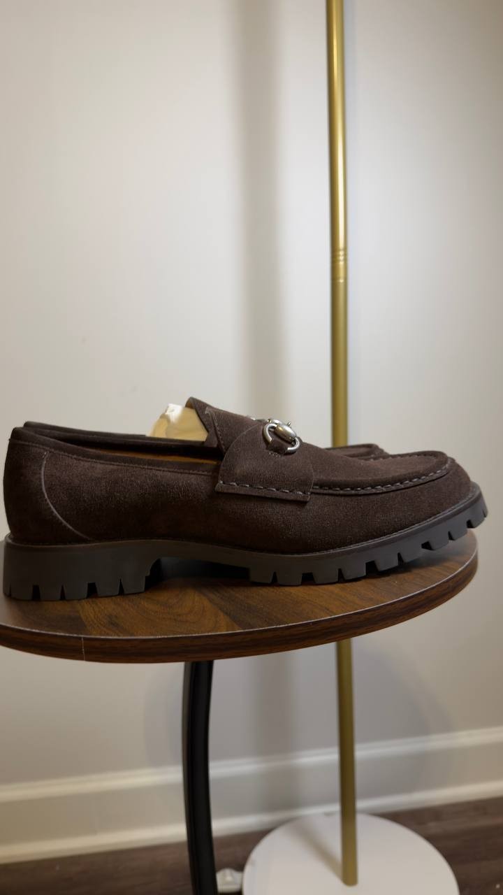 Gucci Women’s Horsebit Loafer Dark Brown Suede 8.5 New in Box $1270