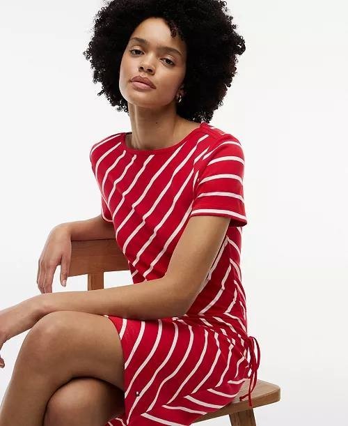 Tommy Hilfiger Striped Boat Neck T-Shirt Dress Red/White XL NWT $79.50