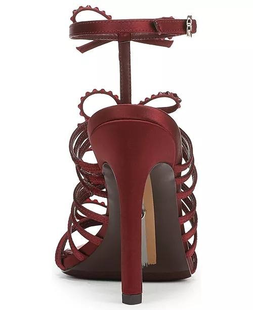 Sam Edelman Iman Sandals 11M Burgundy Strappy Lace‑Up Stiletto Heel NIB msrp$155