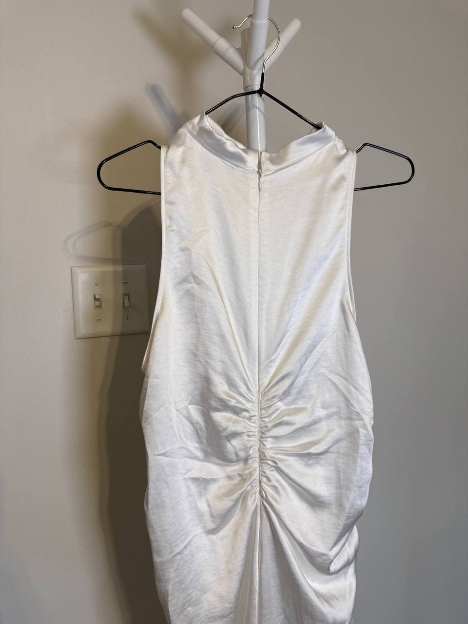 ivy + Blu Mock‑Neck Jersey Sheath Dress – White– 14 – NWT,