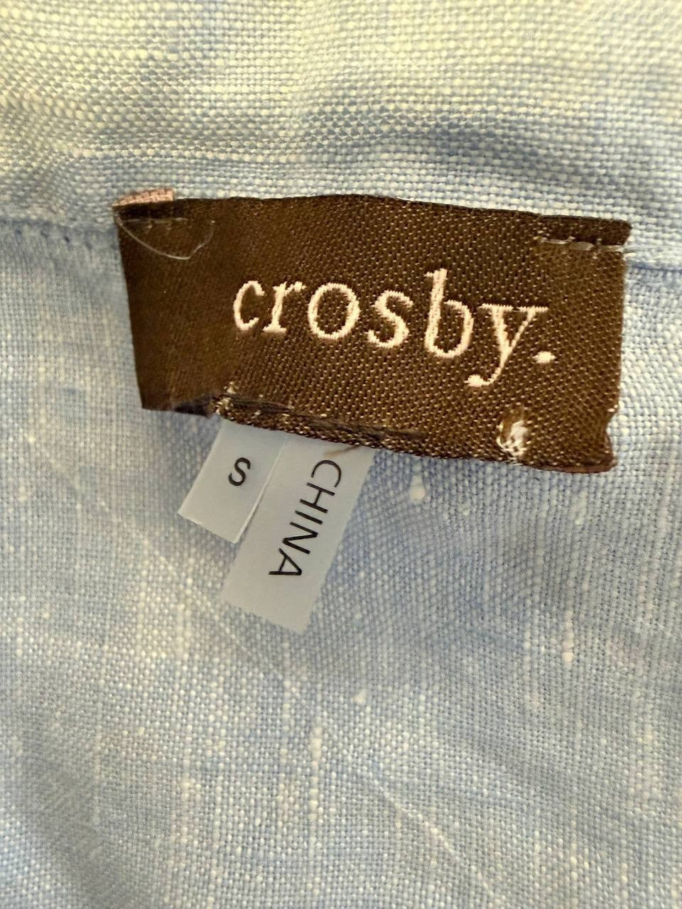 Crosby  Sky Blue Linen Collared Belted Dress – Size S – NWOT