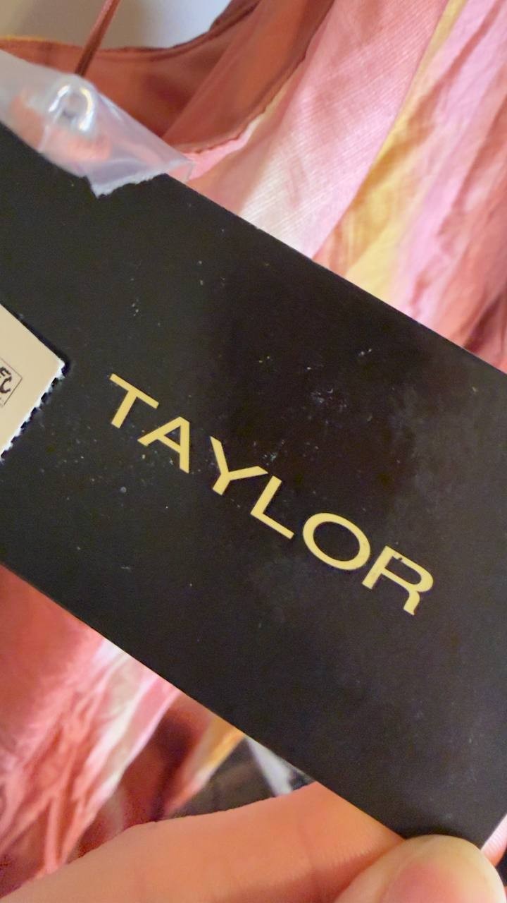 Taylor  Women’s  Printed  One‑Shoulder  Dress  Pink  Cantaloupe  8  NWT  $139
