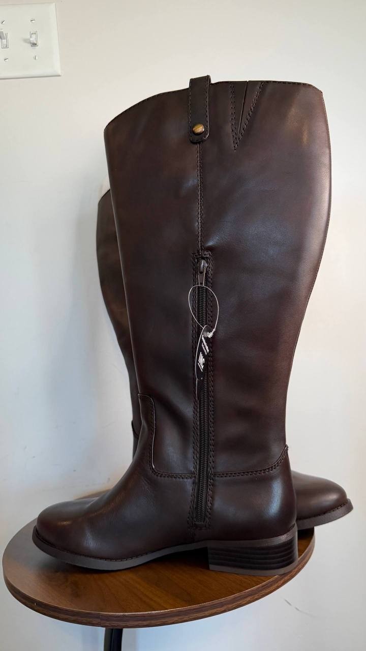 INC Fawne Women’s Leather Knee High Boots Chocolate 10W XWC Leather $189.90 NWB