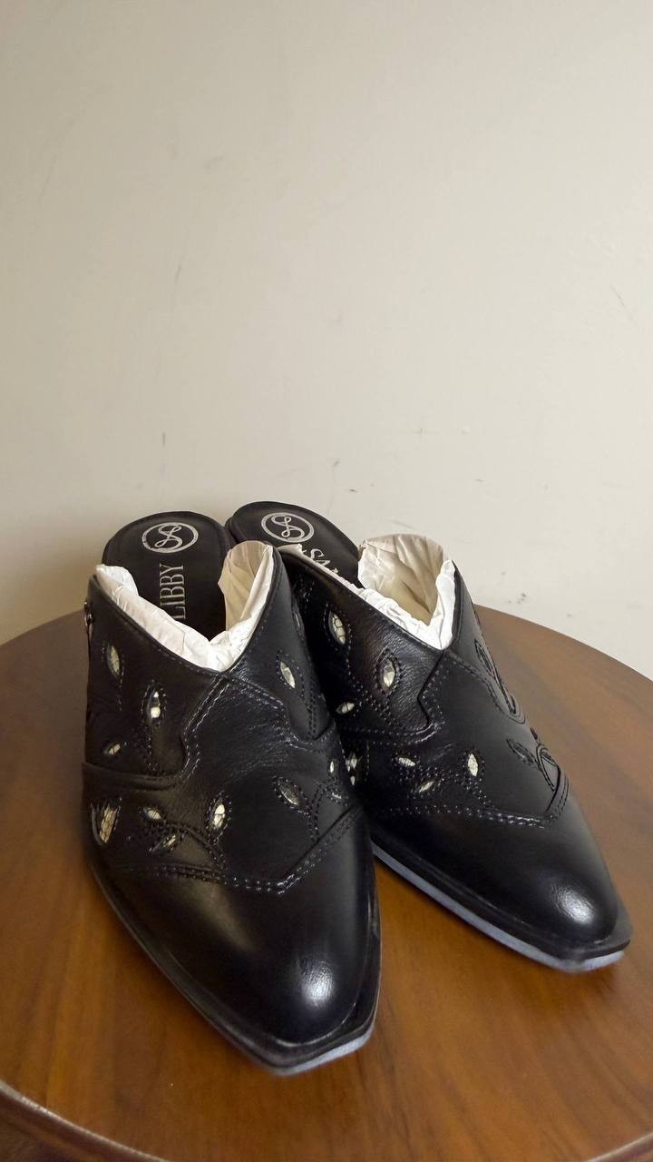 Sam & Libby Black Block Heel Mules 7.5M New in Box MSRP $80