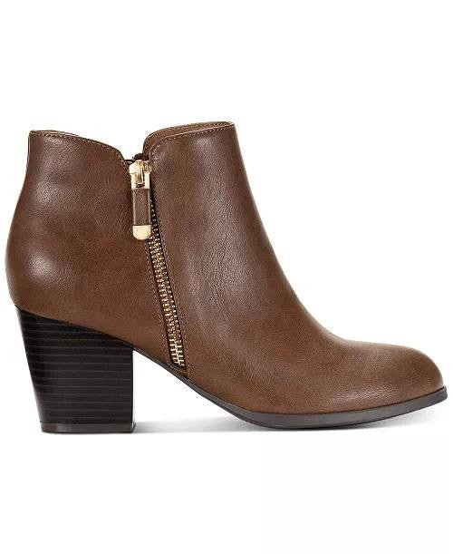 Style & Co Ankle Booties 9M Cognac Man‑Made New (No Box) MSRP $80