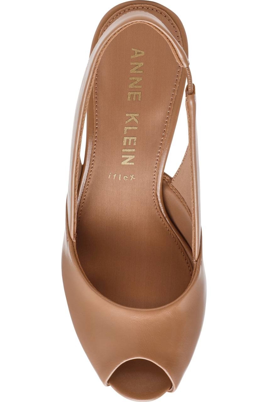 Anne  Klein  Pumps  Tan  Crinkle  8.5M  New  $95