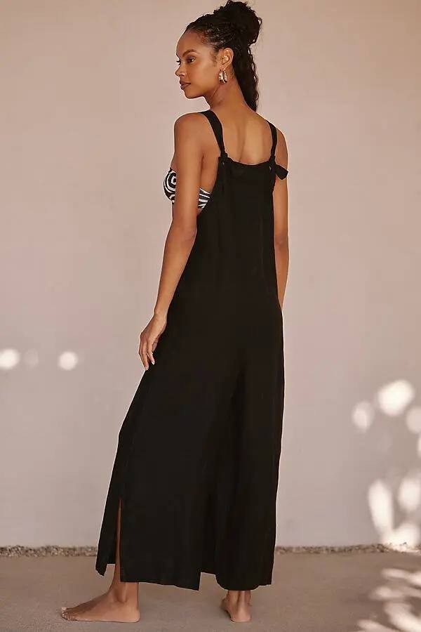 Sanctuary Linen Cotton Jumpsuit Black XL NWT $89