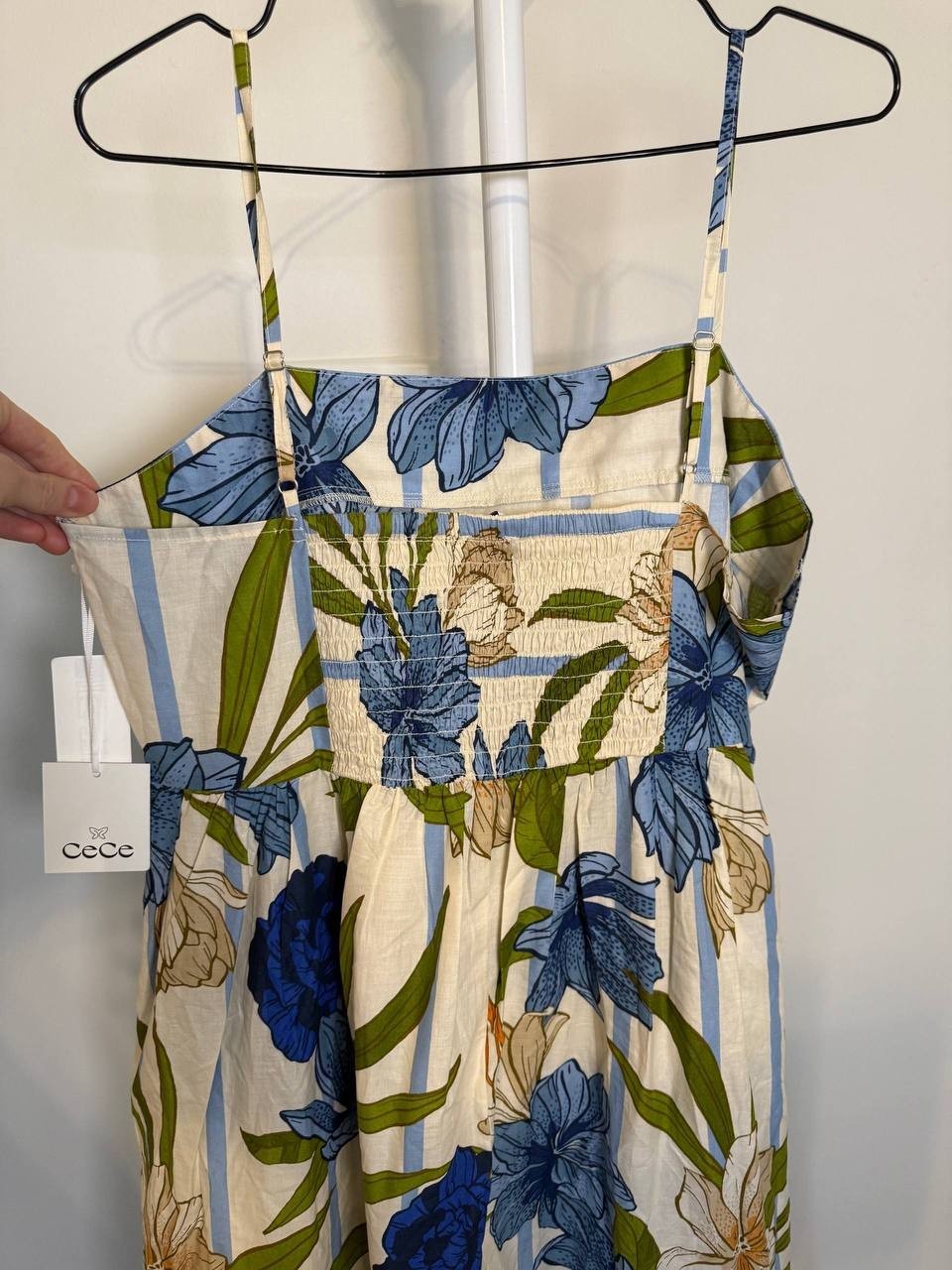 CeCe Square‑Neck Spaghetti‑Strap Maxi Dress – Size L – NWT – $119