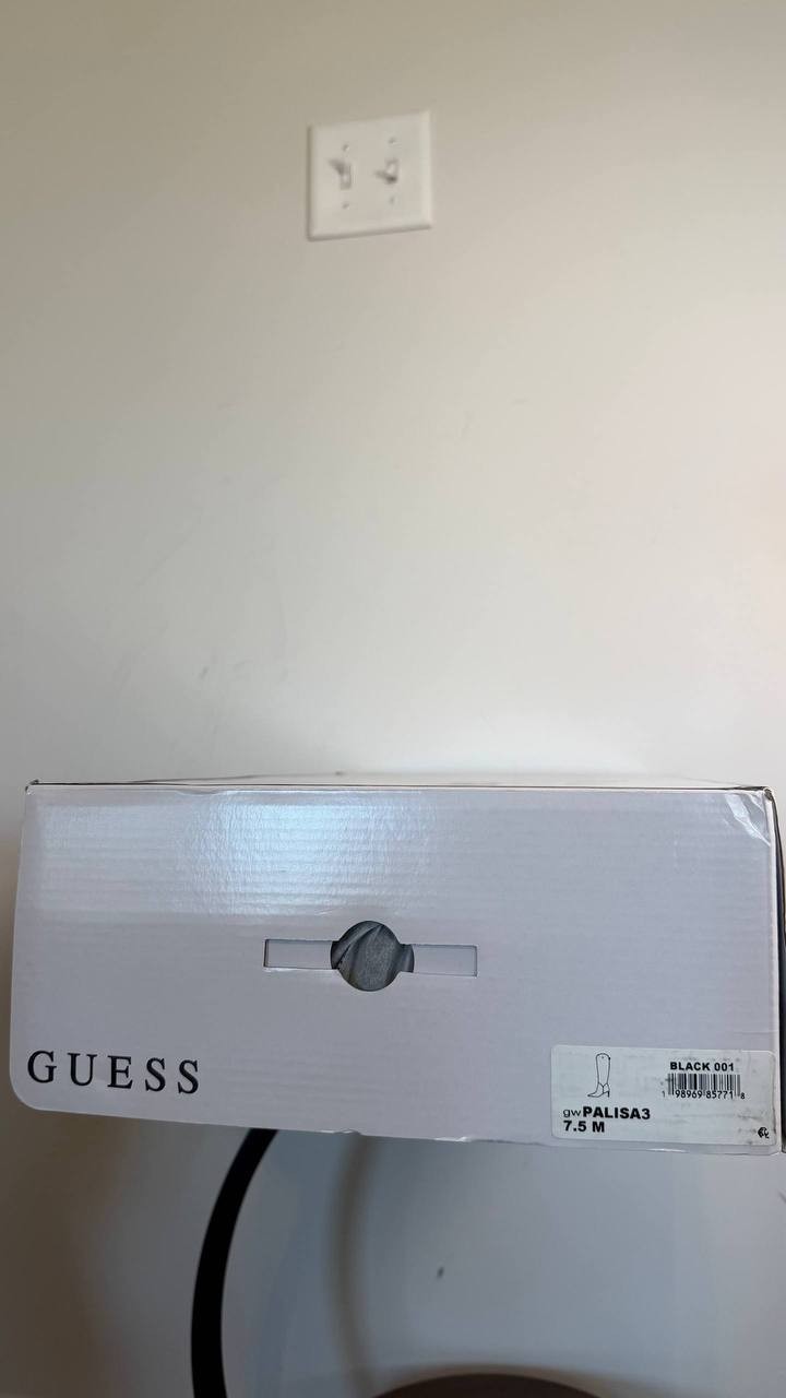 GUESS Palisa Wide Calf Tall Kitten Heel Boots Black 7,5M Suede $179 NWB