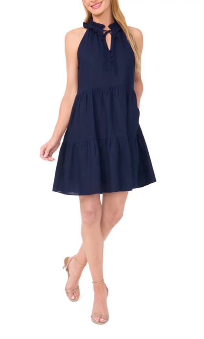 CeCe Sleeveless Split‑Neck Tiered Dress – Size XL – NWT – $99