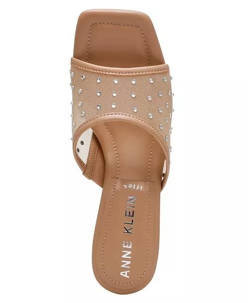 Anne Klein Mule Dress Sandals Blush Crystal 9.5 M New $89.00