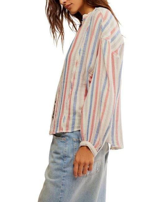 We The Free Valley Stripe Double Cloth Button‑Up Shirt – Ivory – S – NWT – $128
