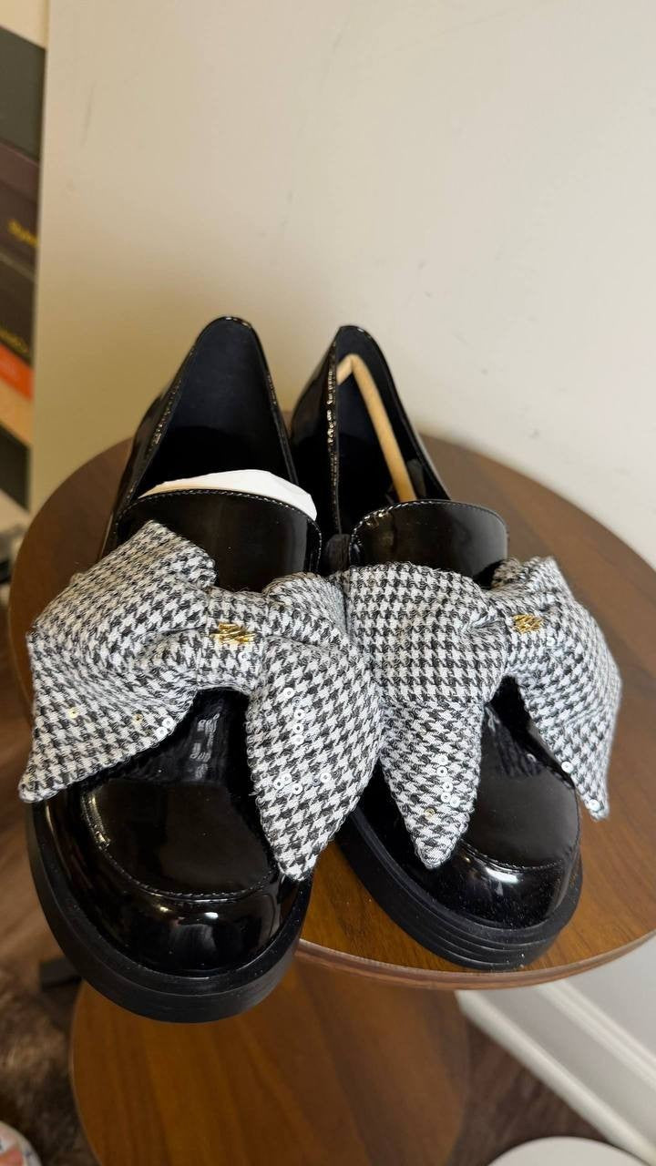 Karl Lagerfeld Slip-On Loafers Black/White Leather Size 11 New in Box $169