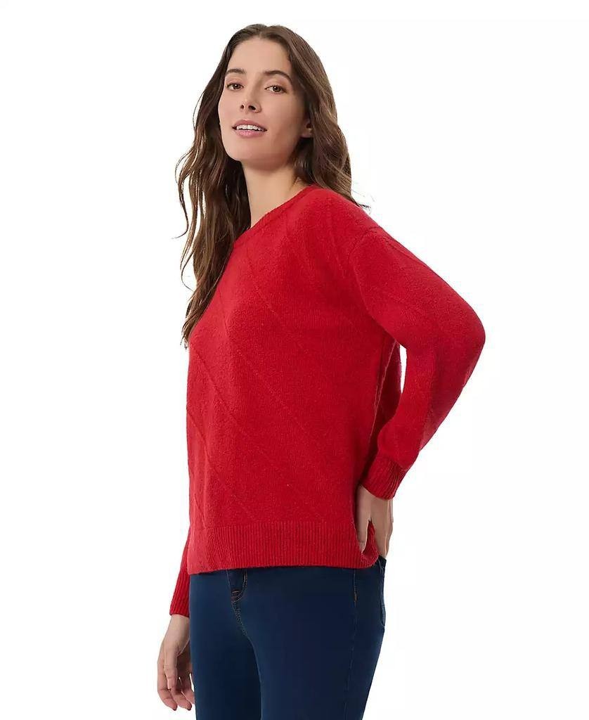 Jones New York Women’s Tonal‑Texture Drop‑Shoulder Sweater Red PXL $79.50 NWT