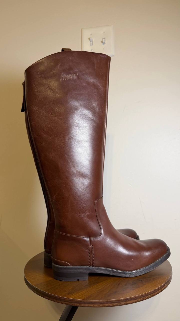 Franco Sarto Women’s Meyer Wide Calf Riding Boots Brown 10M Leather $275 NWB