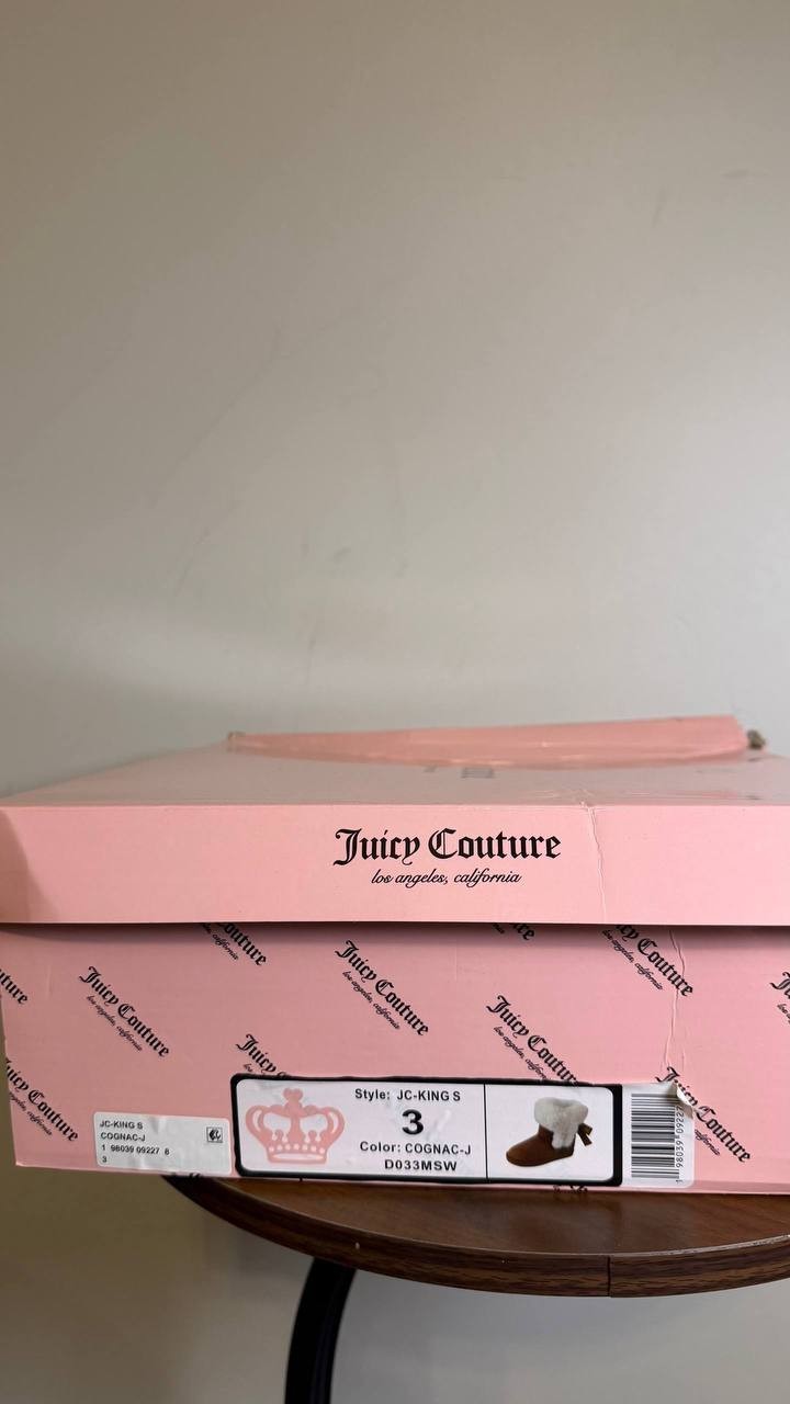 Juicy Couture Cognac Faux Suede Cold Weather Boots 3M NIB MSRP $65