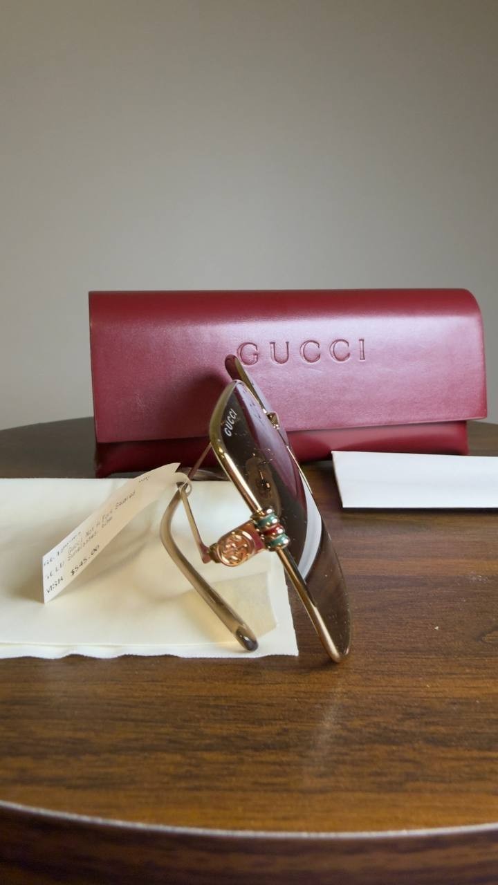 Gucci Women’s 62mm Oversized Square Sunglasses Gold Brown OS NWT $545