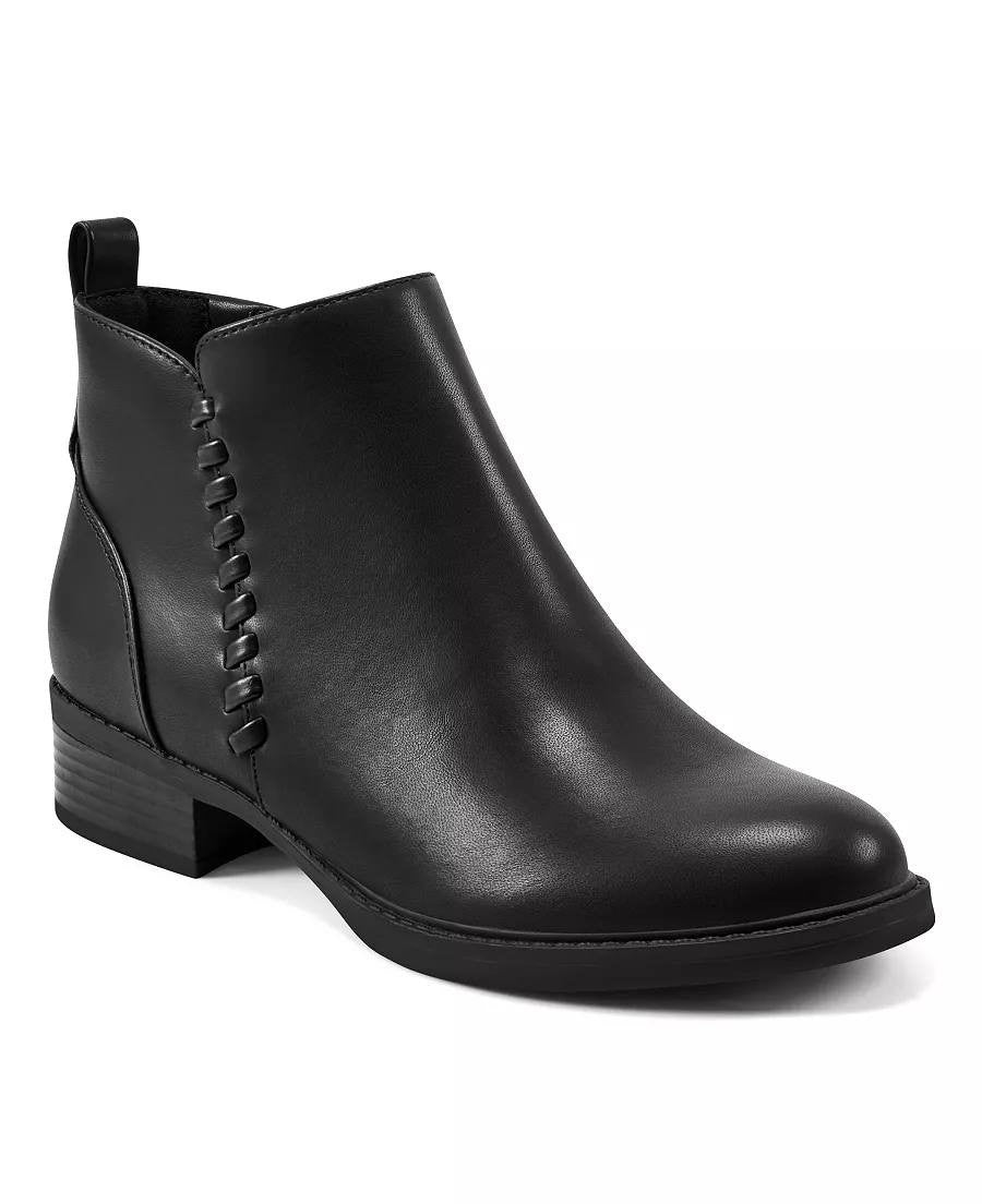 Easy Spirit Lorand Booties 6.5M Black Faux Leather Almond Toe New In Box msrp$99