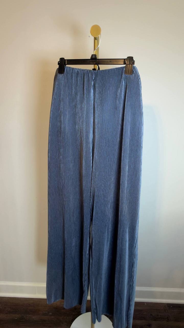 Donna Karan New York Pull‑On Pleated Wide‑Leg Pants Blue XL NWT $99